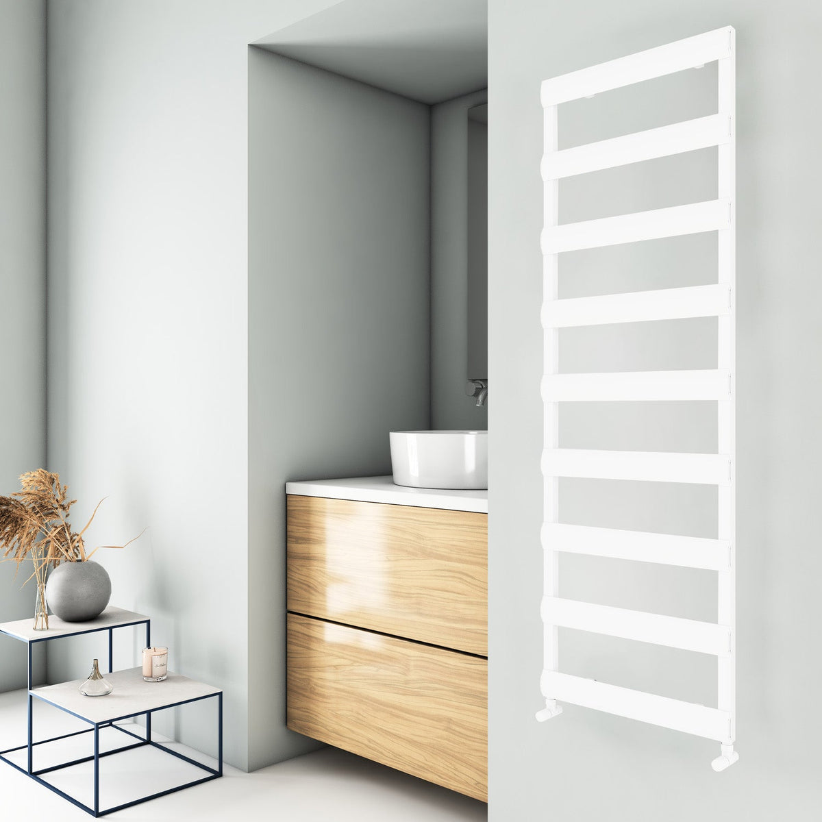 Carisa Alya Bath Aluminium Heated Towel Rail – White