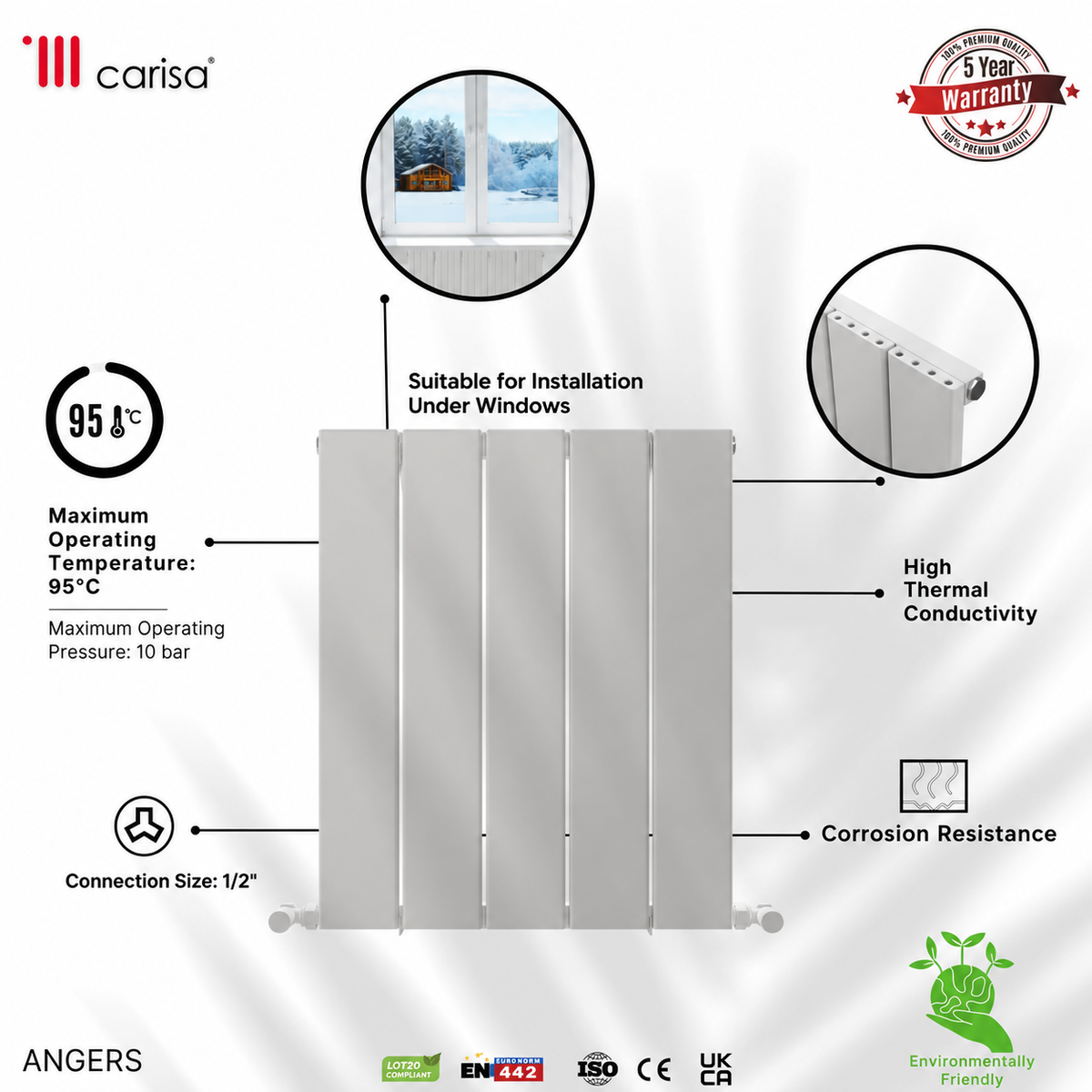 Carisa Angers Aluminium Designer Radiator
