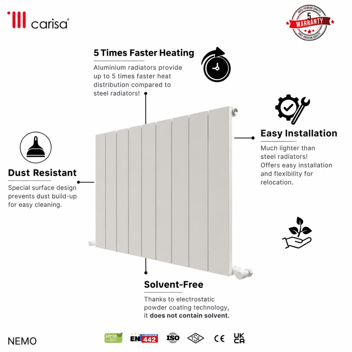 Carisa Nemo Aluminium Designer Radiator