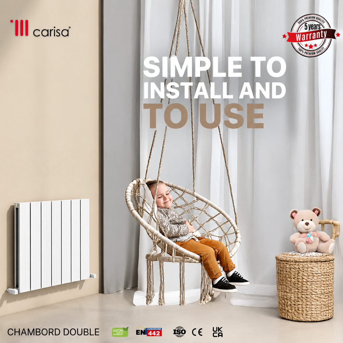 Carisa Chambord Double (Reverse Side Angers) Aluminium Designer Radiator