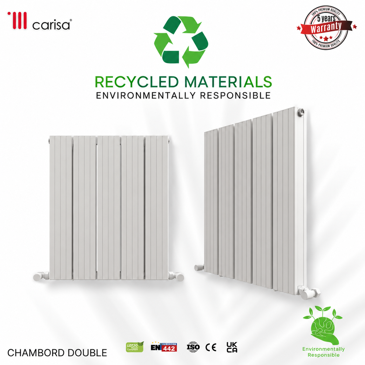 Carisa Chambord Double (Reverse Side Angers) Aluminium Designer Radiator