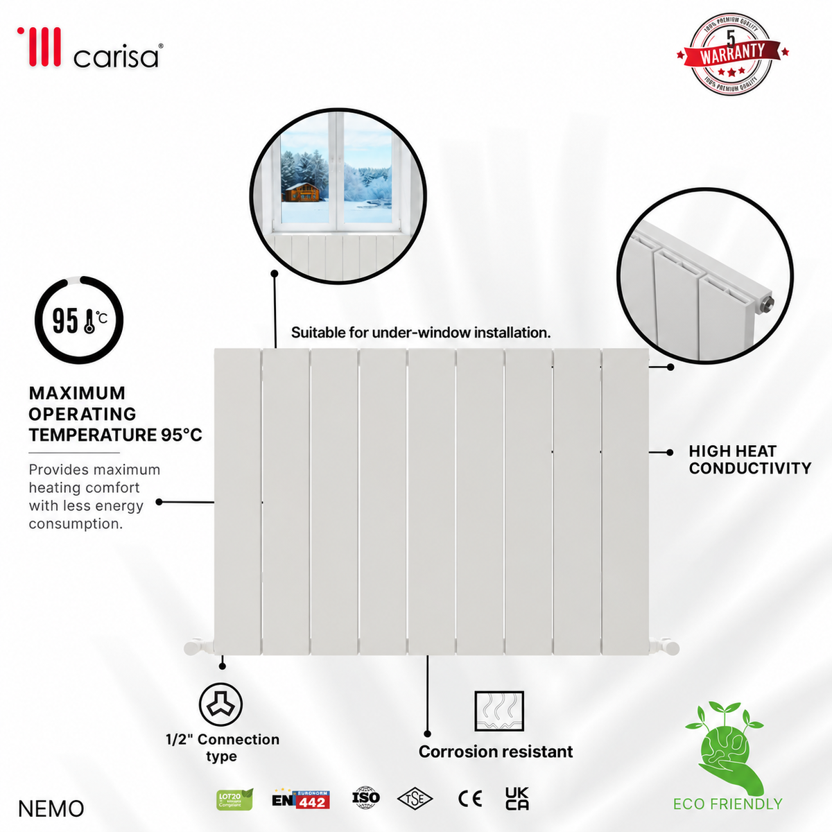 Carisa Nemo Aluminium Designer Radiator
