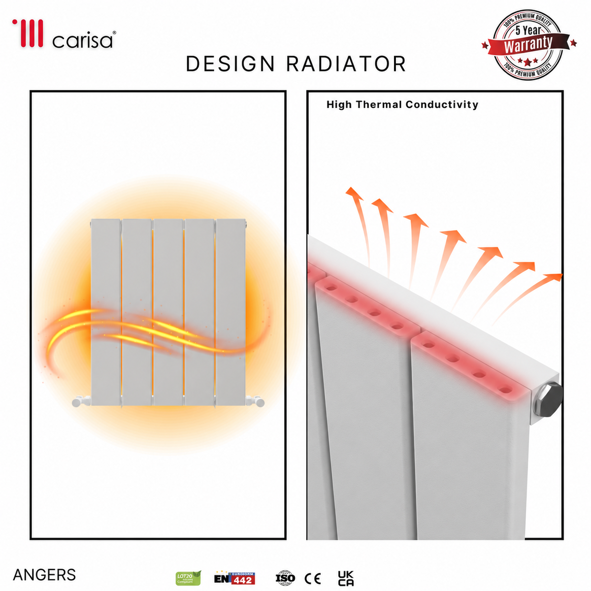 Carisa Angers Aluminium Designer Radiator