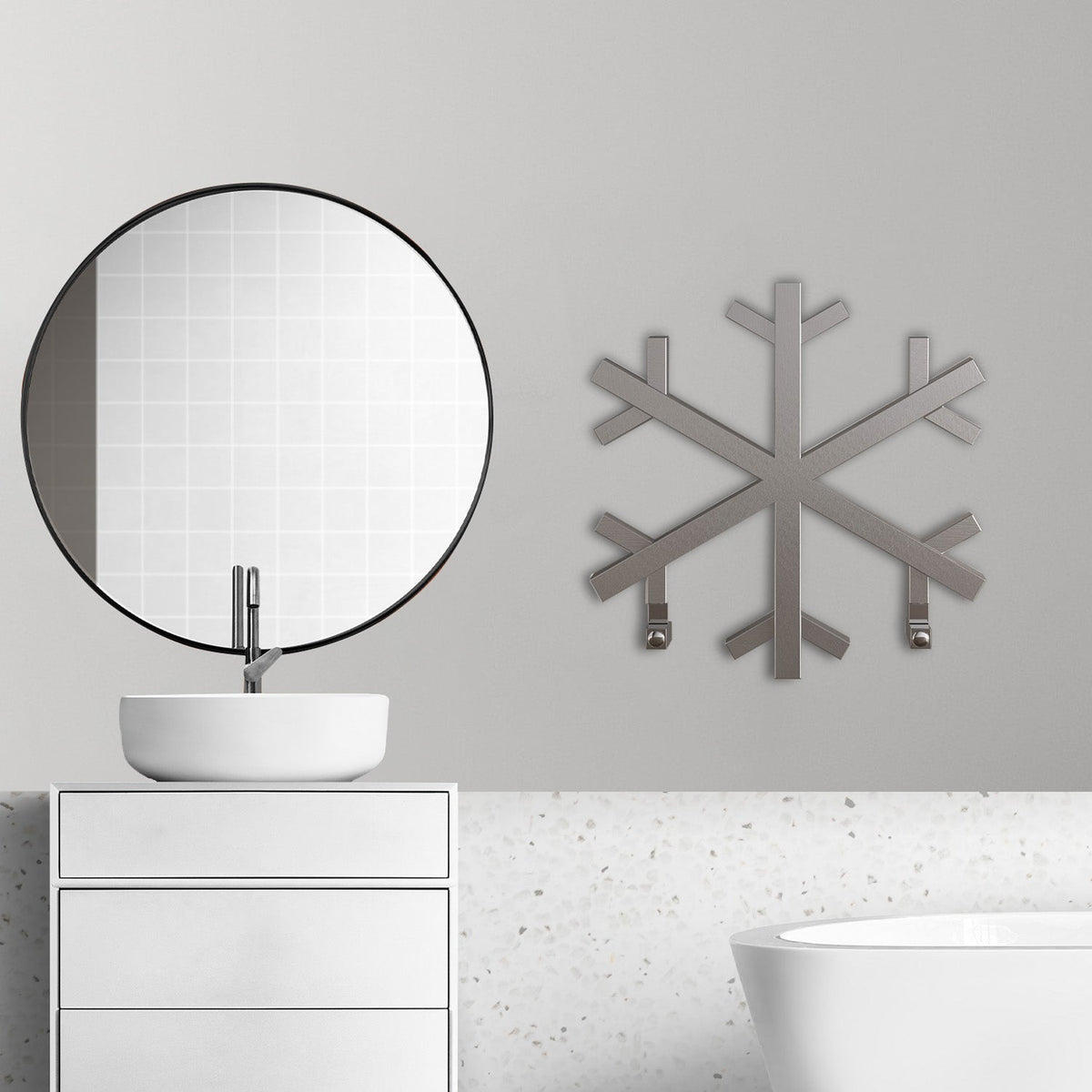 Carisa Snowflake Stainless Steel Heated Towel Rail – Satin Polished