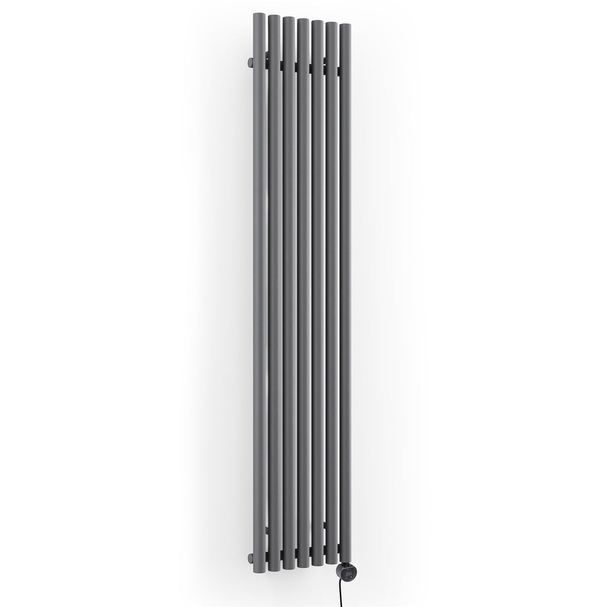 Terma Rolo Room E Electric Designer Radiator – H 1800 x W 370 mm – 800 W, Modern Grey, Wi-Fi