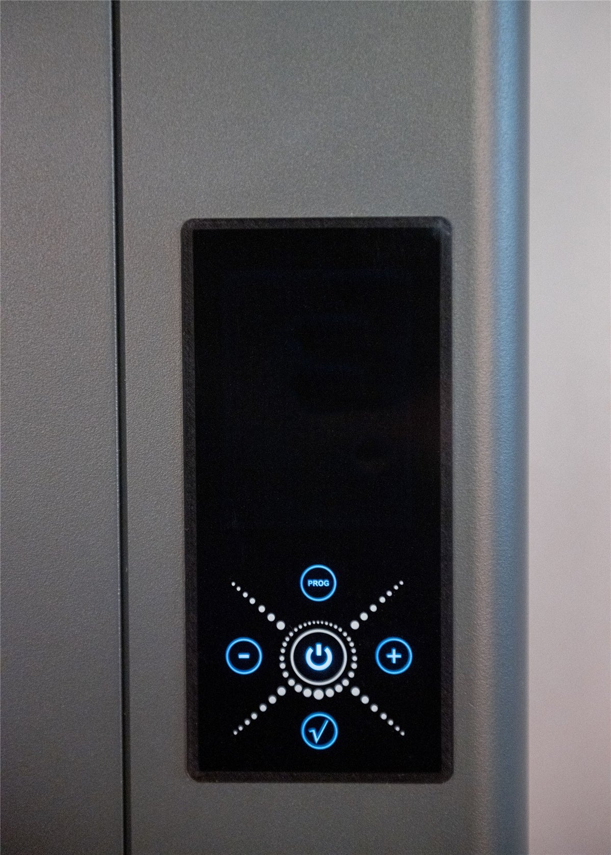 DQ BGO Electric Designer Radiator – control panel detail