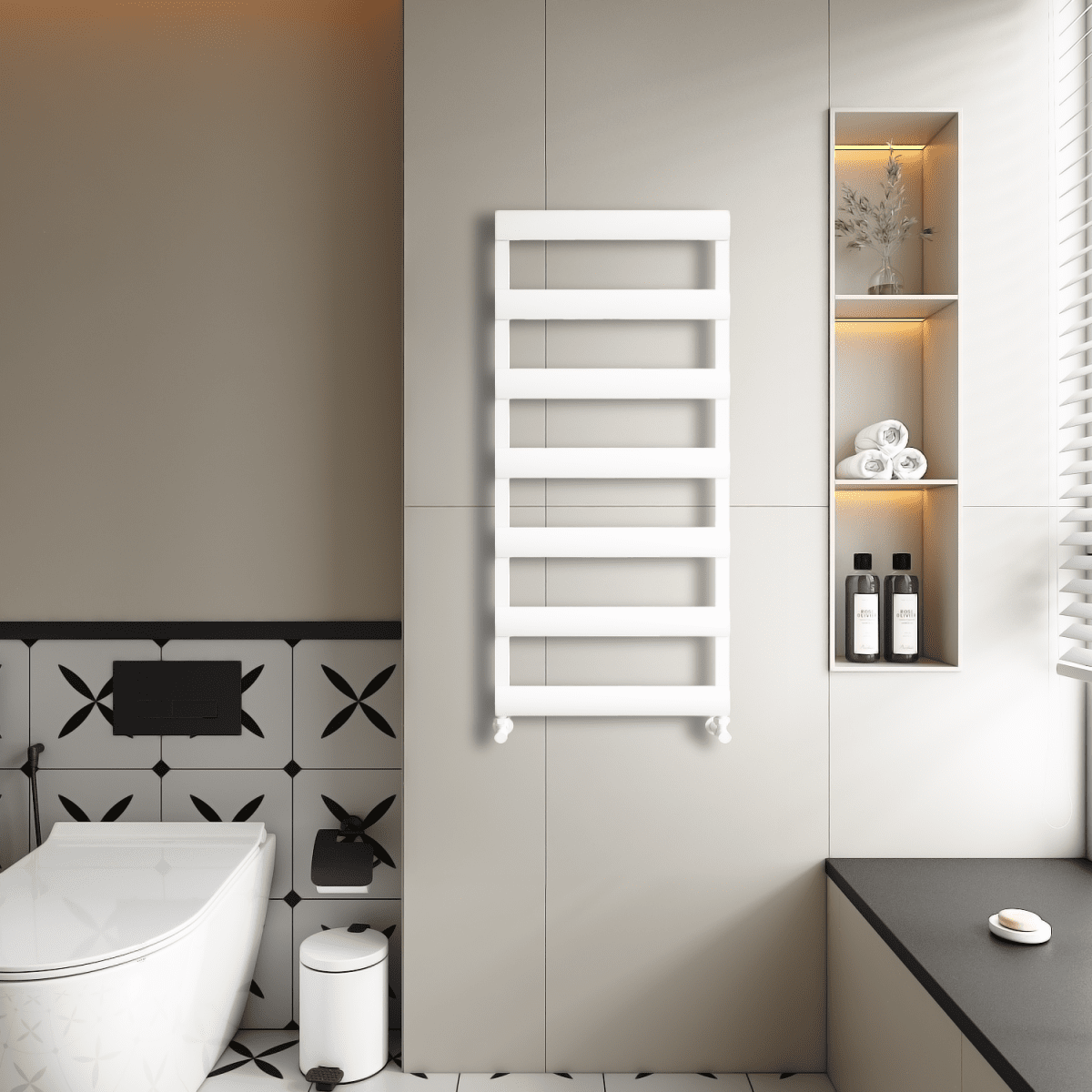 Carisa Alya Bath Aluminium Heated Towel Rail – White