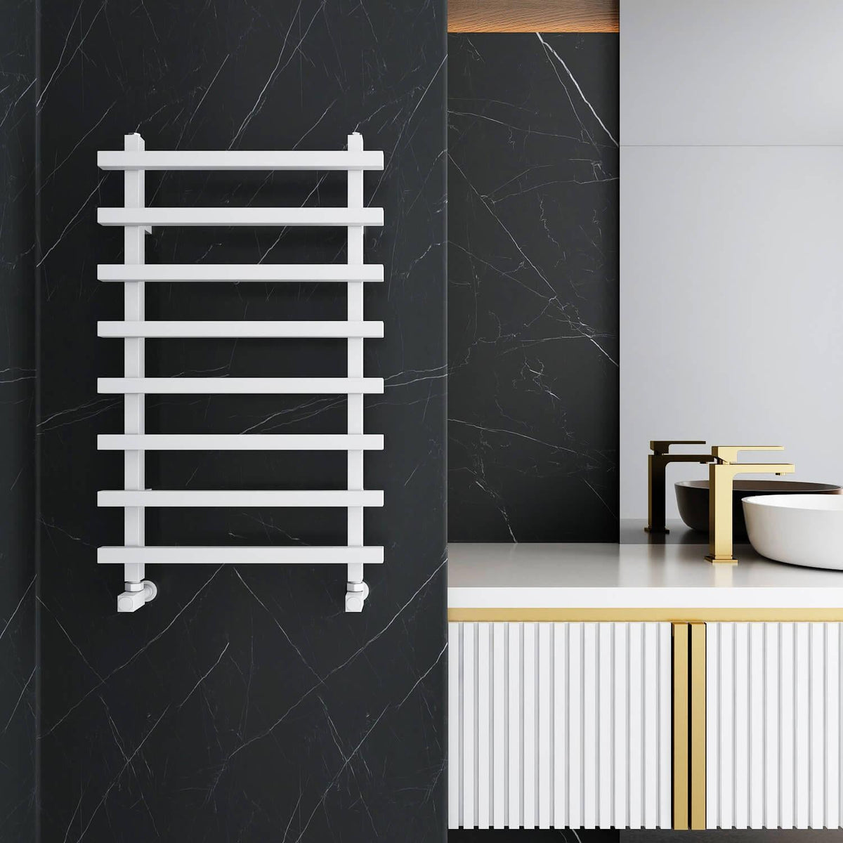 Carisa Baron L Aluminium Heated Towel Rail – White