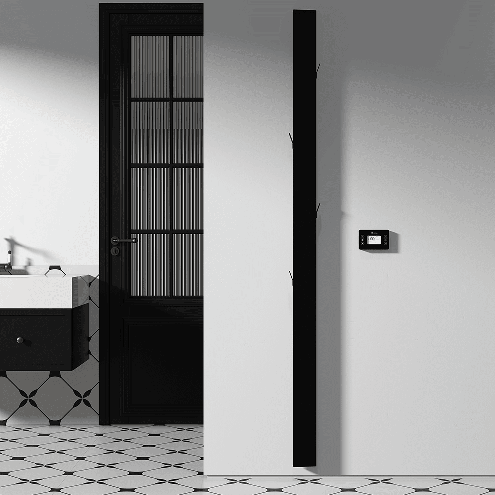 Carisa Boreas Notus S Electric Designer Radiator – Black, vertical