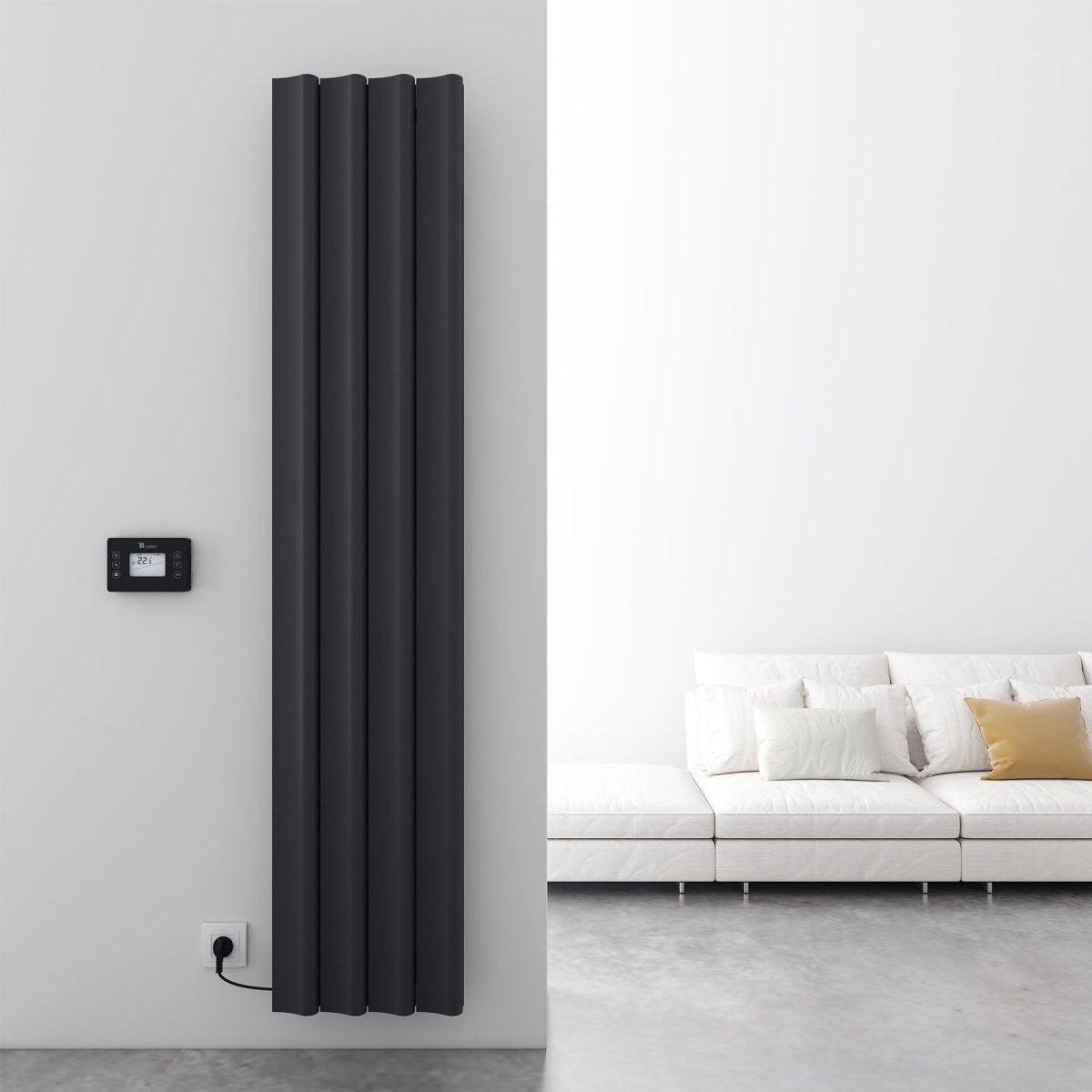 Carisa Boreas S Electric Designer Radiator – Black, vertical