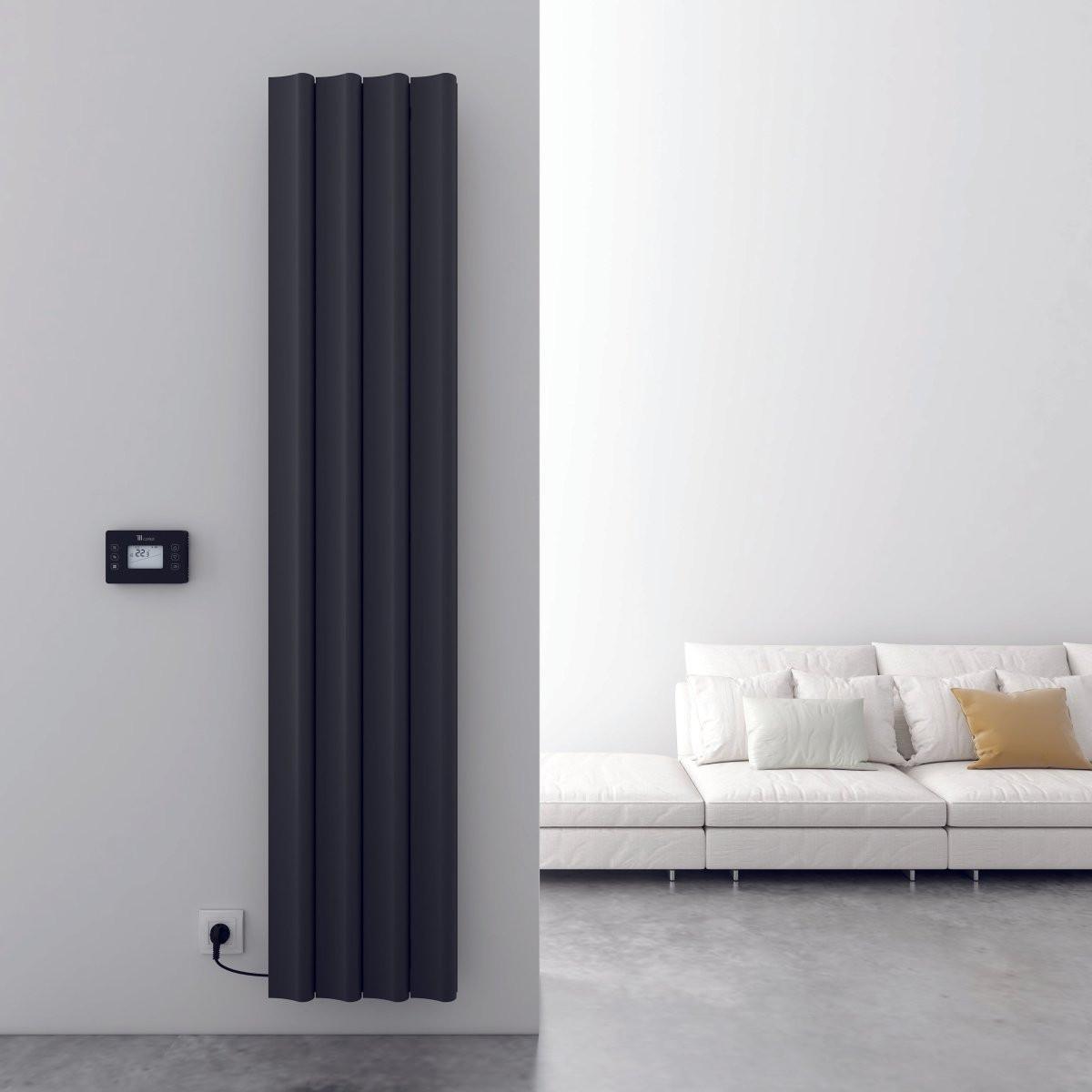 Carisa Boreas S Electric Designer Radiator – Black, vertical