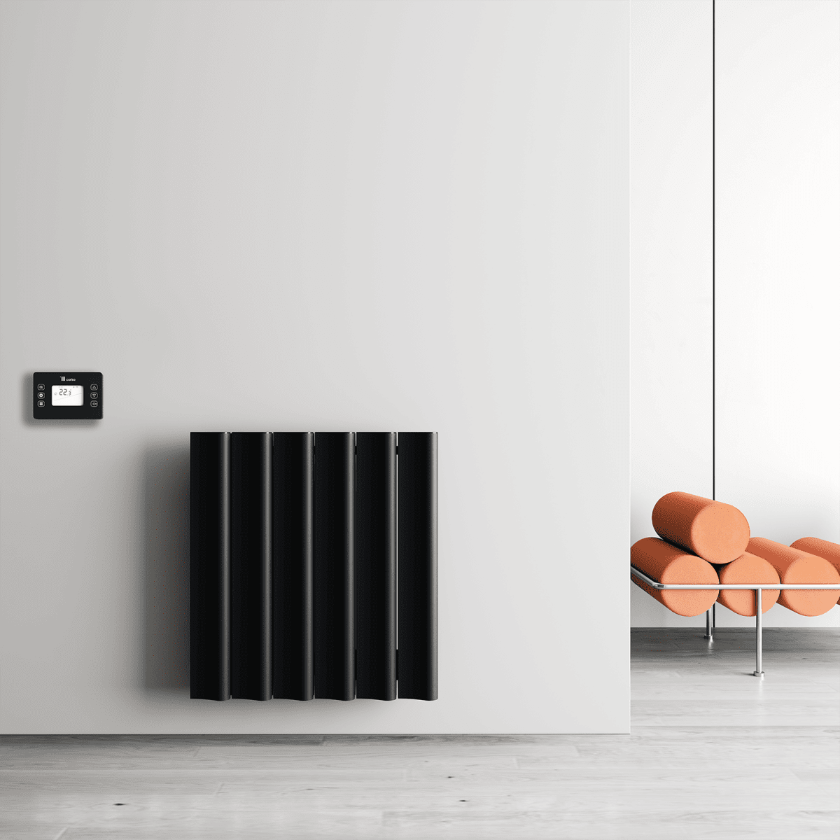 Carisa Boreas S Electric Designer Radiator – Black, horizontal