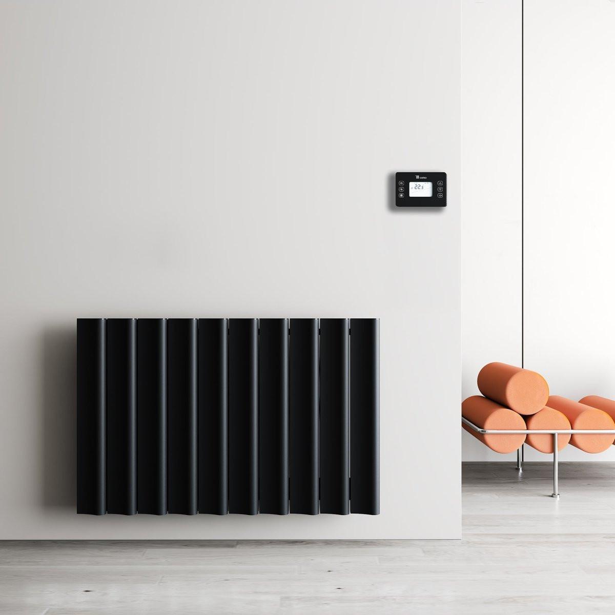 Carisa Boreas S Electric Designer Radiator – Black, horizontal