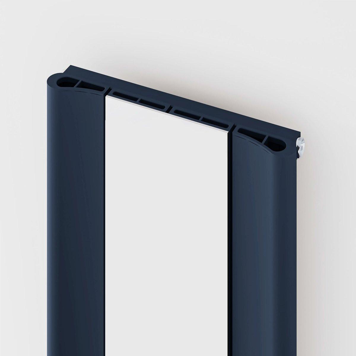 Carisa Burano Mirror Aluminium Designer Radiator – Anthracite, vertical