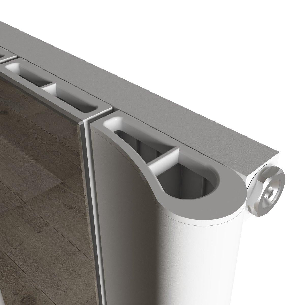 Carisa Burano Mirror Aluminium Designer Radiator – White, vertical