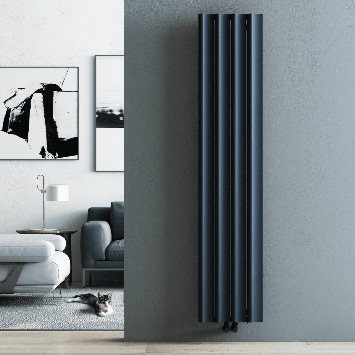 Carisa Burano S Aluminium Designer Radiator – Anthracite, vertical