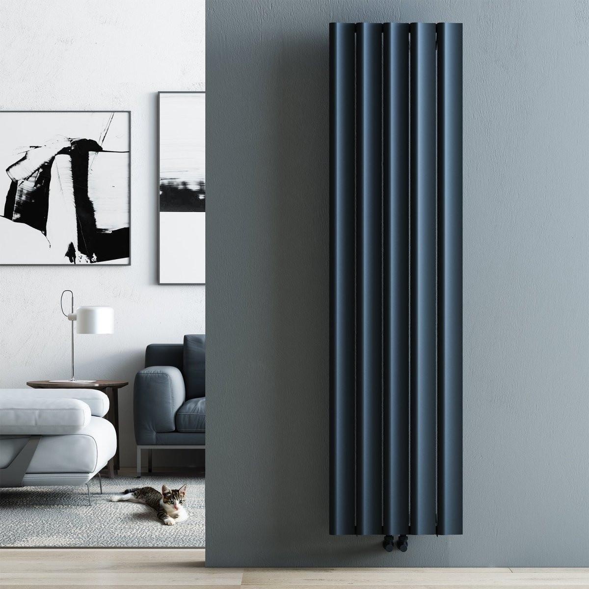 Carisa Burano S Aluminium Designer Radiator – Anthracite, vertical
