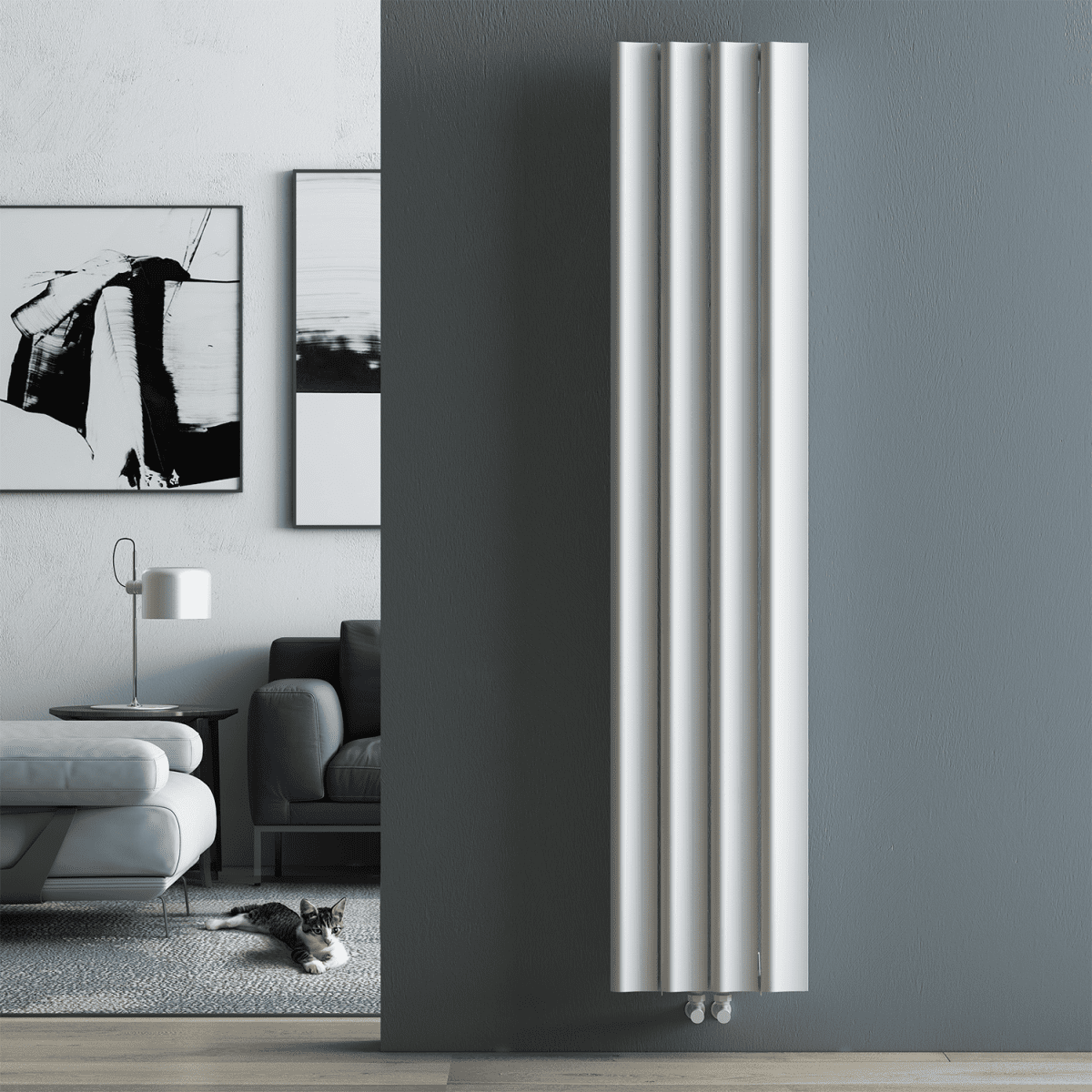 Carisa Burano S Aluminium Designer Radiator – White, vertical