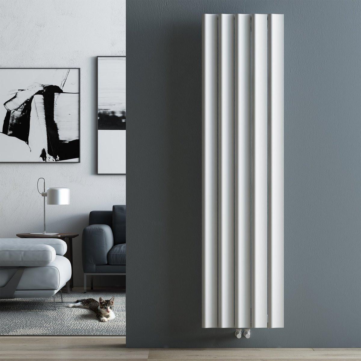 Carisa Burano S Aluminium Designer Radiator – White, vertical