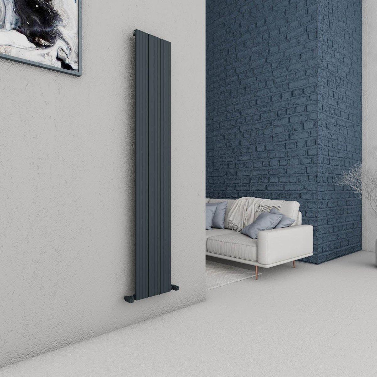 Carisa Chambord Aluminium Designer Radiator – Anthracite, vertical