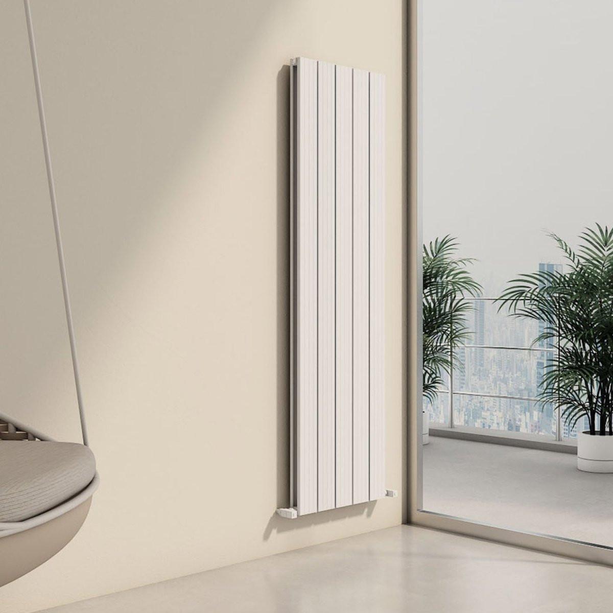 Carisa Chambord Aluminium Designer Radiator – White, vertical
