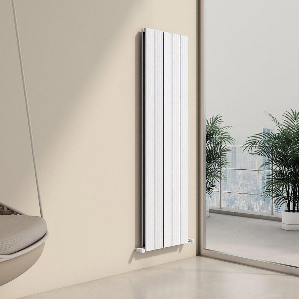 Carisa Chambord Aluminium Designer Radiator – White, vertical