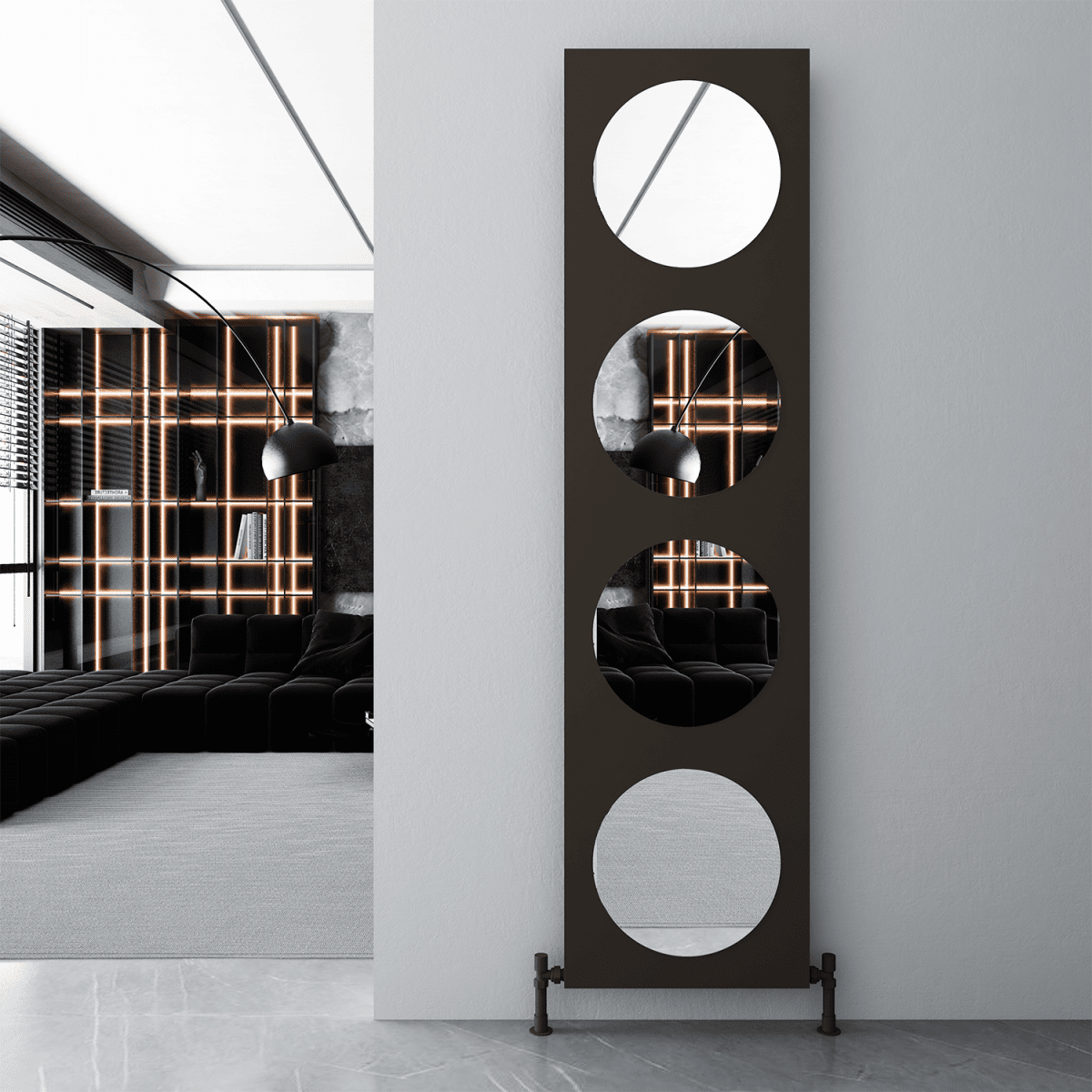 Carisa Circles Aluminium Designer Radiator, vertical