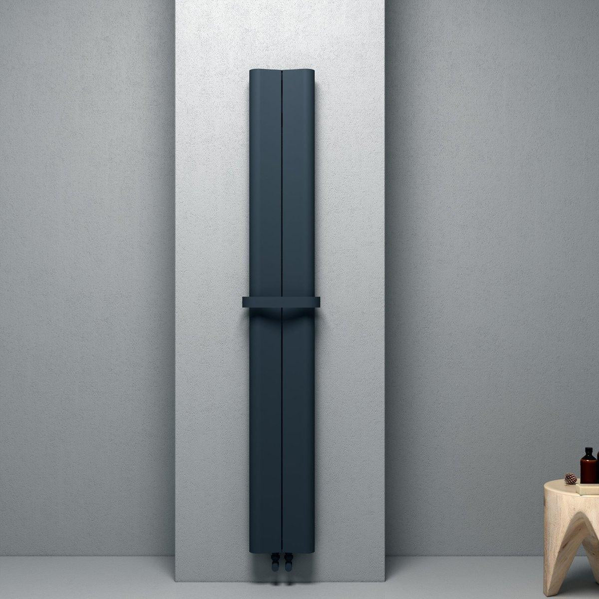 Carisa Curvy Bath Aluminium Heated Towel Rail – Anthracite