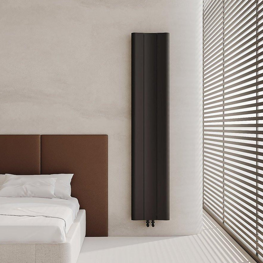 Carisa Curvy Aluminium Designer Radiator – Anthracite, vertical
