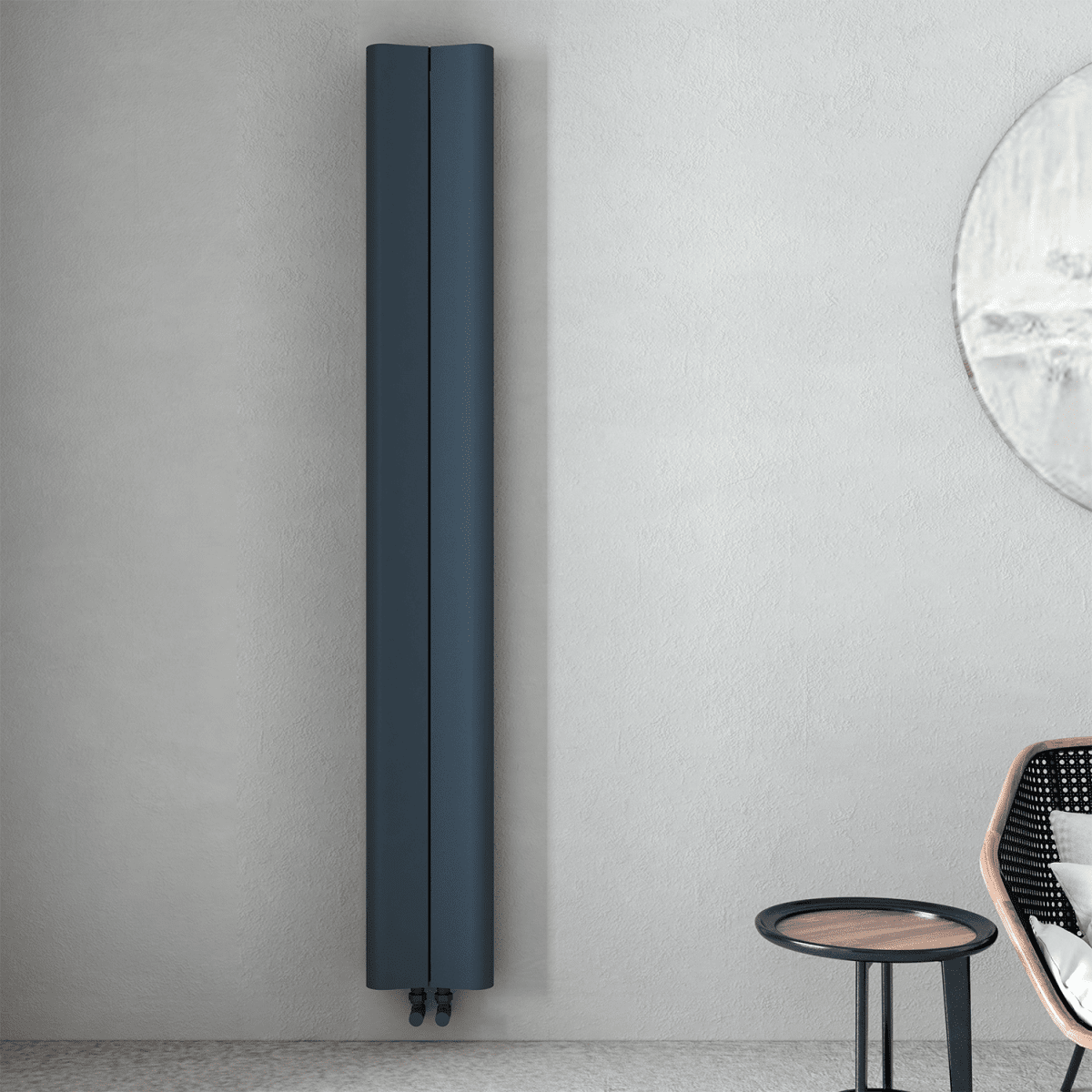 Carisa Curvy Aluminium Designer Radiator – Anthracite, vertical