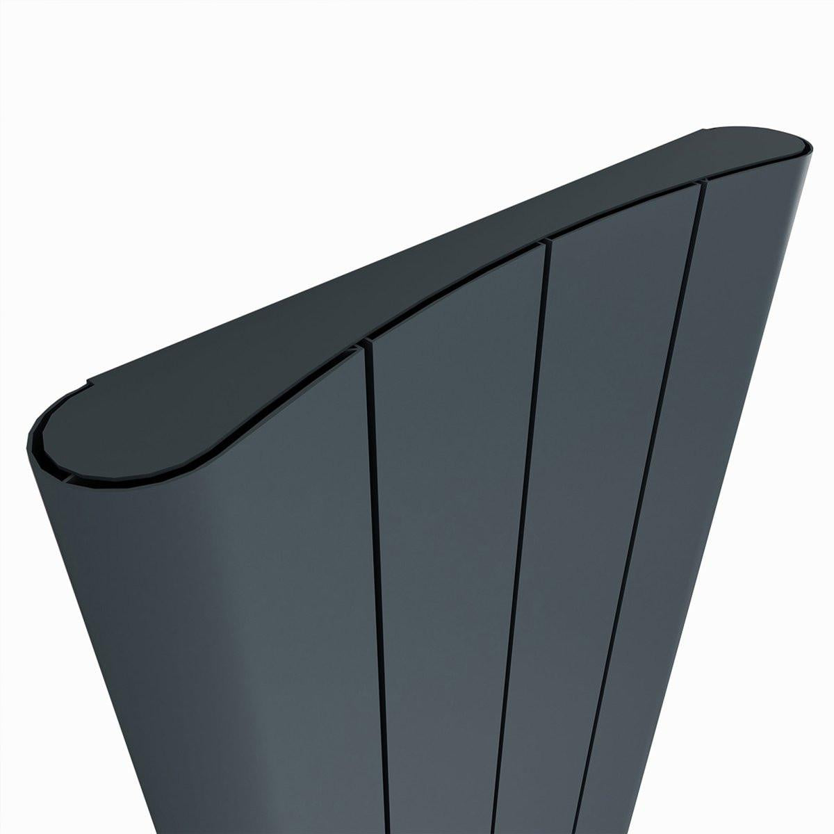 Carisa Curvy Aluminium Designer Radiator – Anthracite, vertical