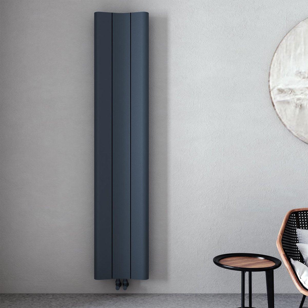 Carisa Curvy Aluminium Designer Radiator – Anthracite, vertical