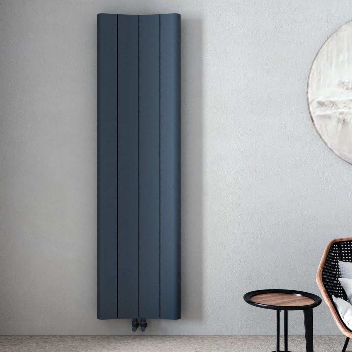 Carisa Curvy Aluminium Designer Radiator – Anthracite, vertical