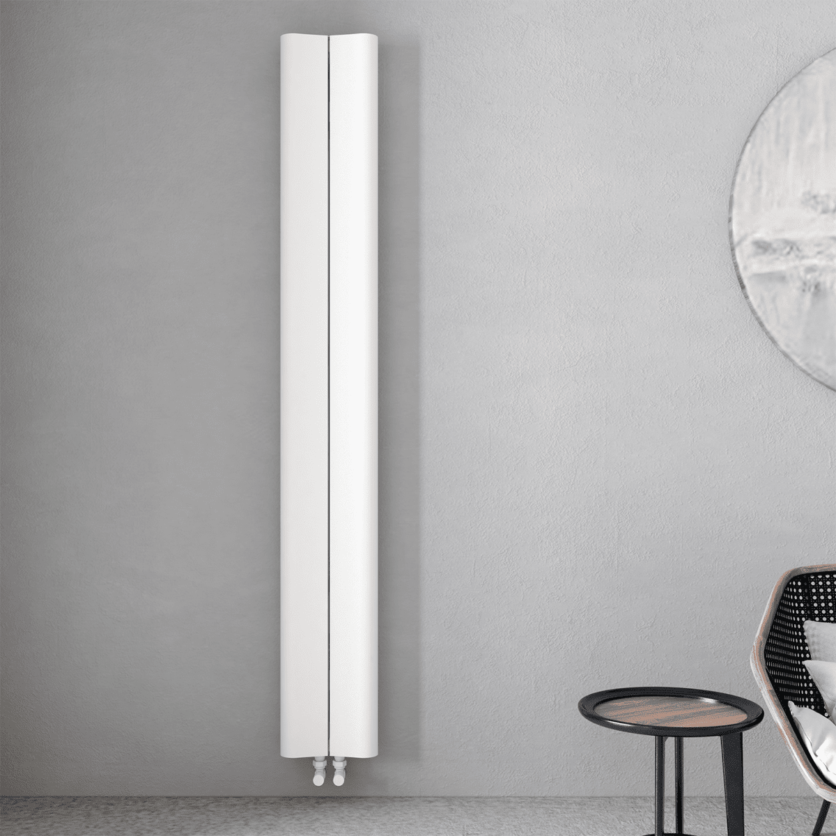 Carisa Curvy Aluminium Designer Radiator – White, vertical