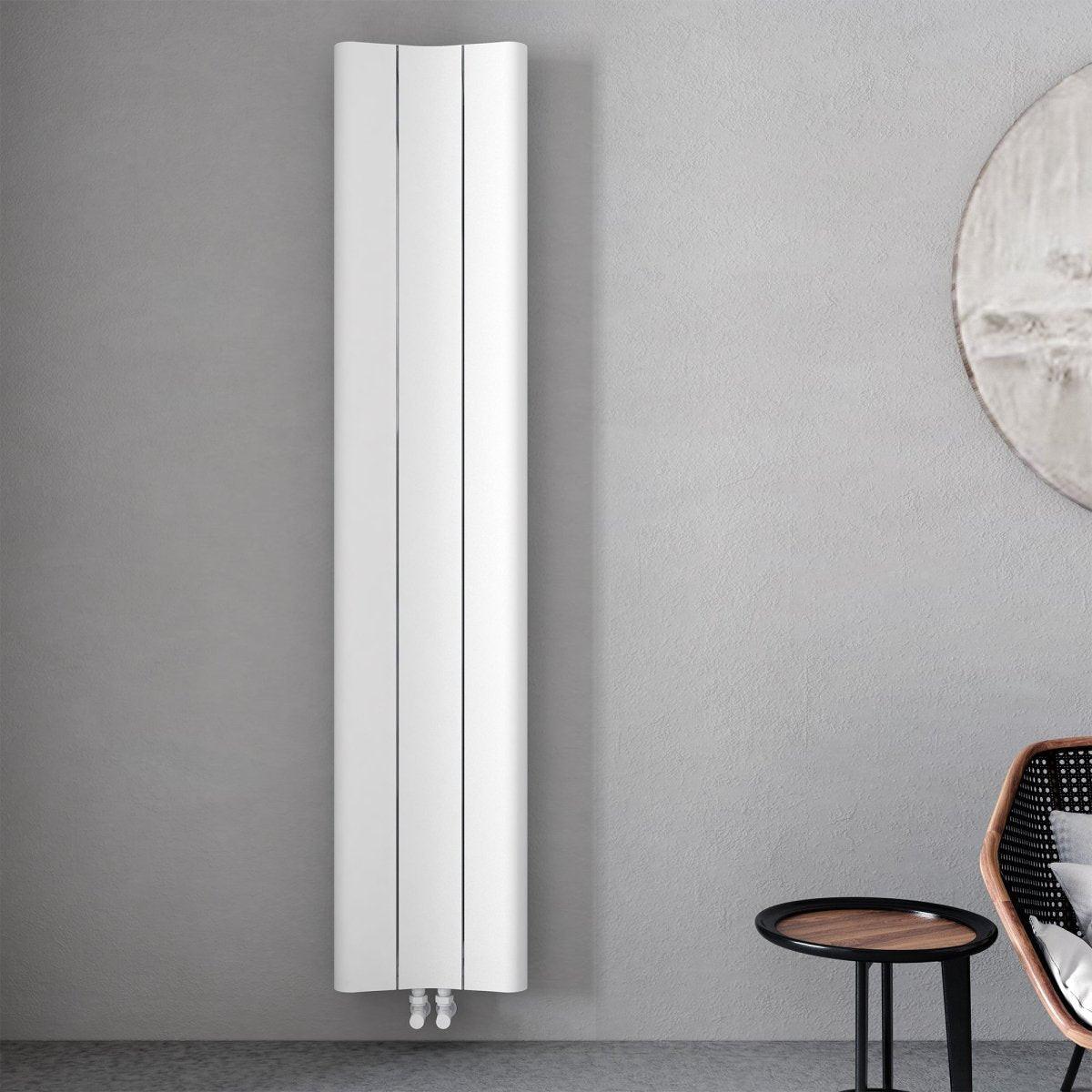 Carisa Curvy Aluminium Designer Radiator – White, vertical