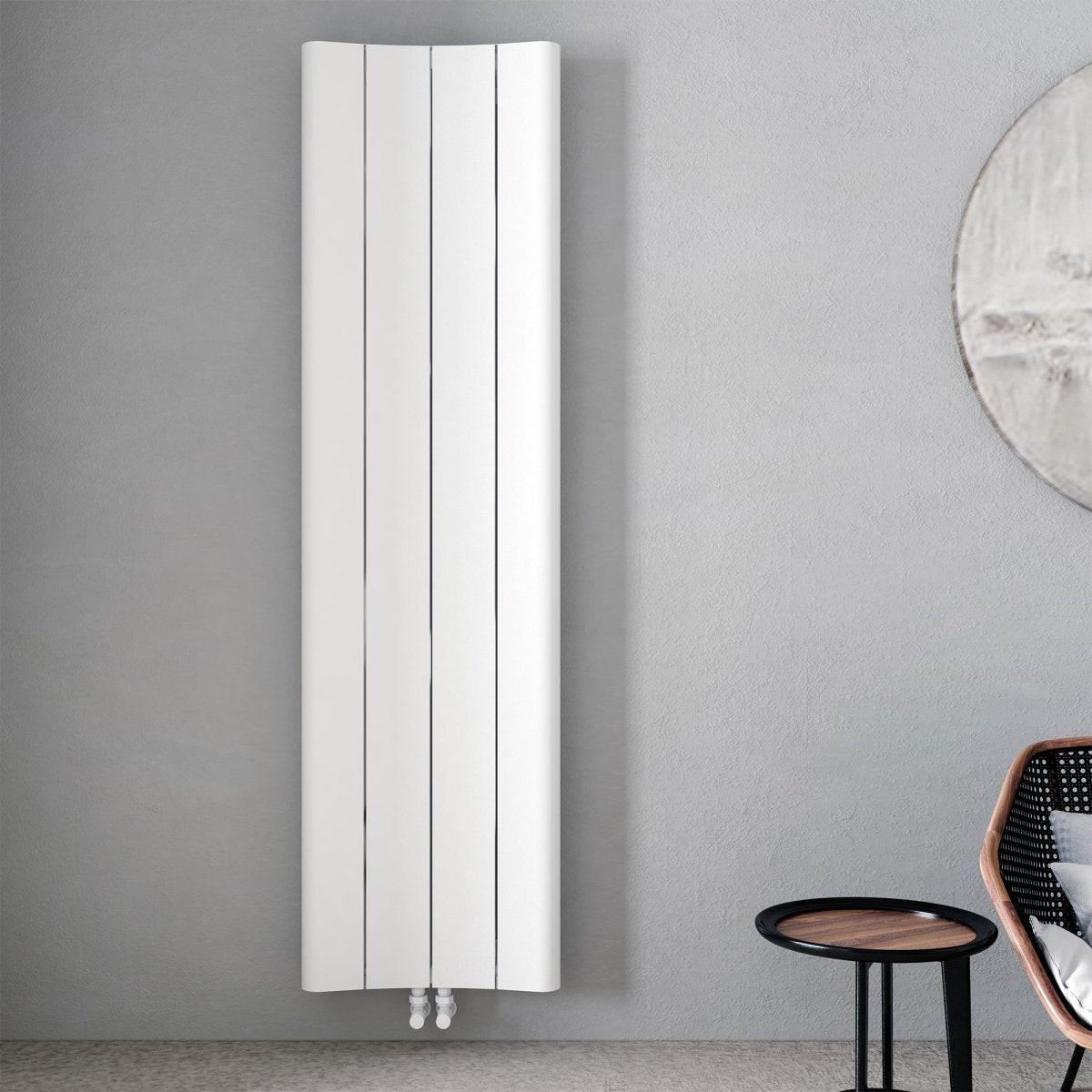Carisa Curvy Aluminium Designer Radiator – White, vertical