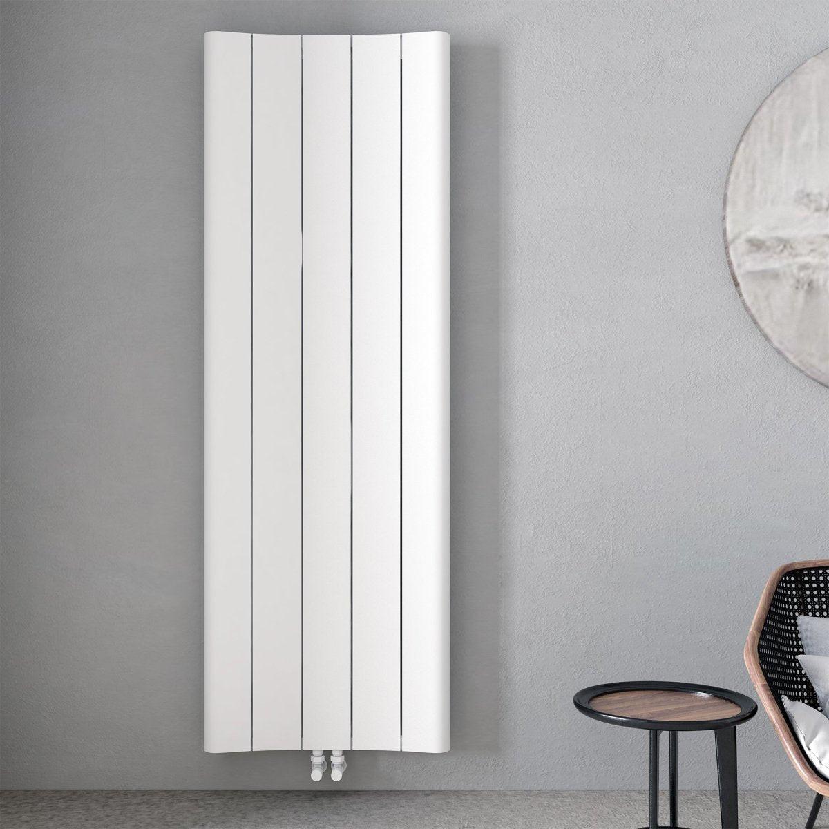 Carisa Curvy Aluminium Designer Radiator – White, vertical