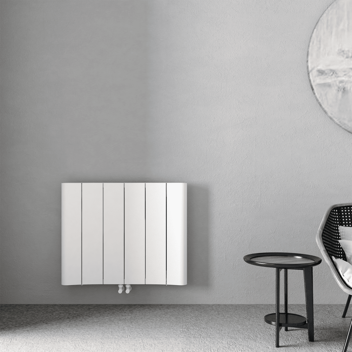 Carisa Curvy Aluminium Designer Radiator – White, horizontal