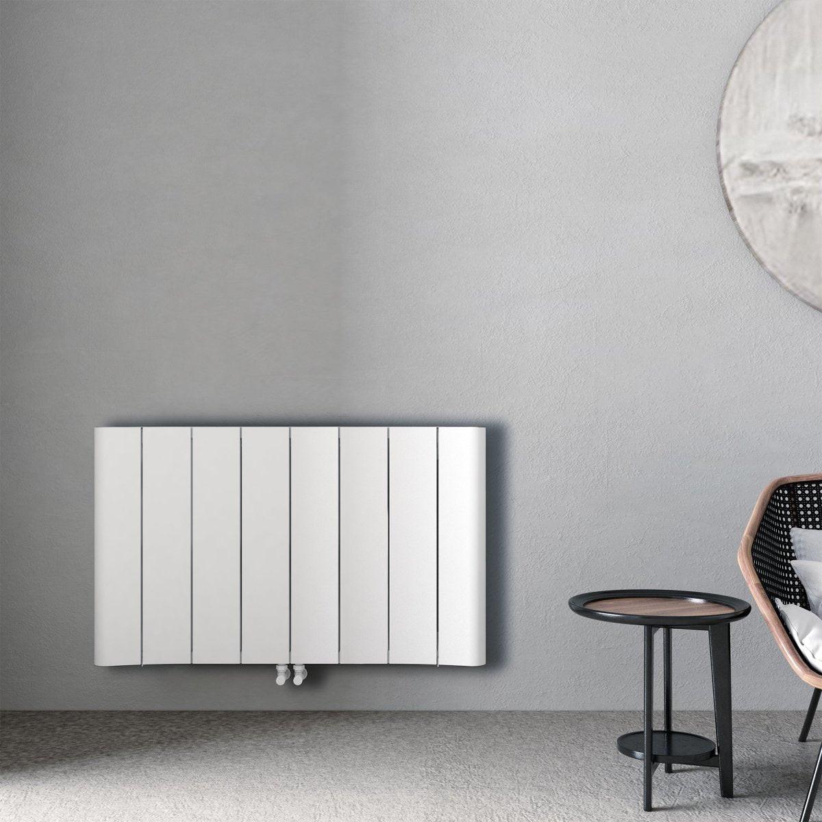 Carisa Curvy Aluminium Designer Radiator – White, horizontal