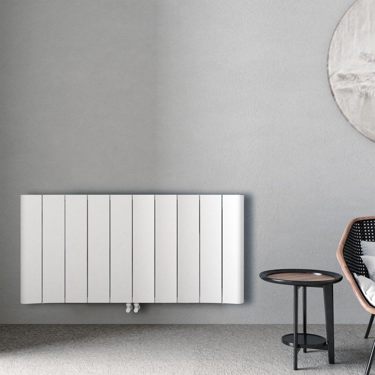 Carisa Curvy Aluminium Designer Radiator – White, horizontal