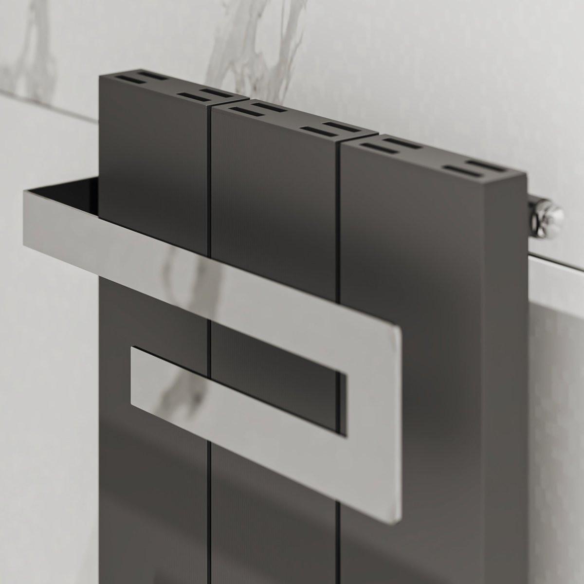 Carisa Elvino Bath Aluminium Heated Towel Rail – Black