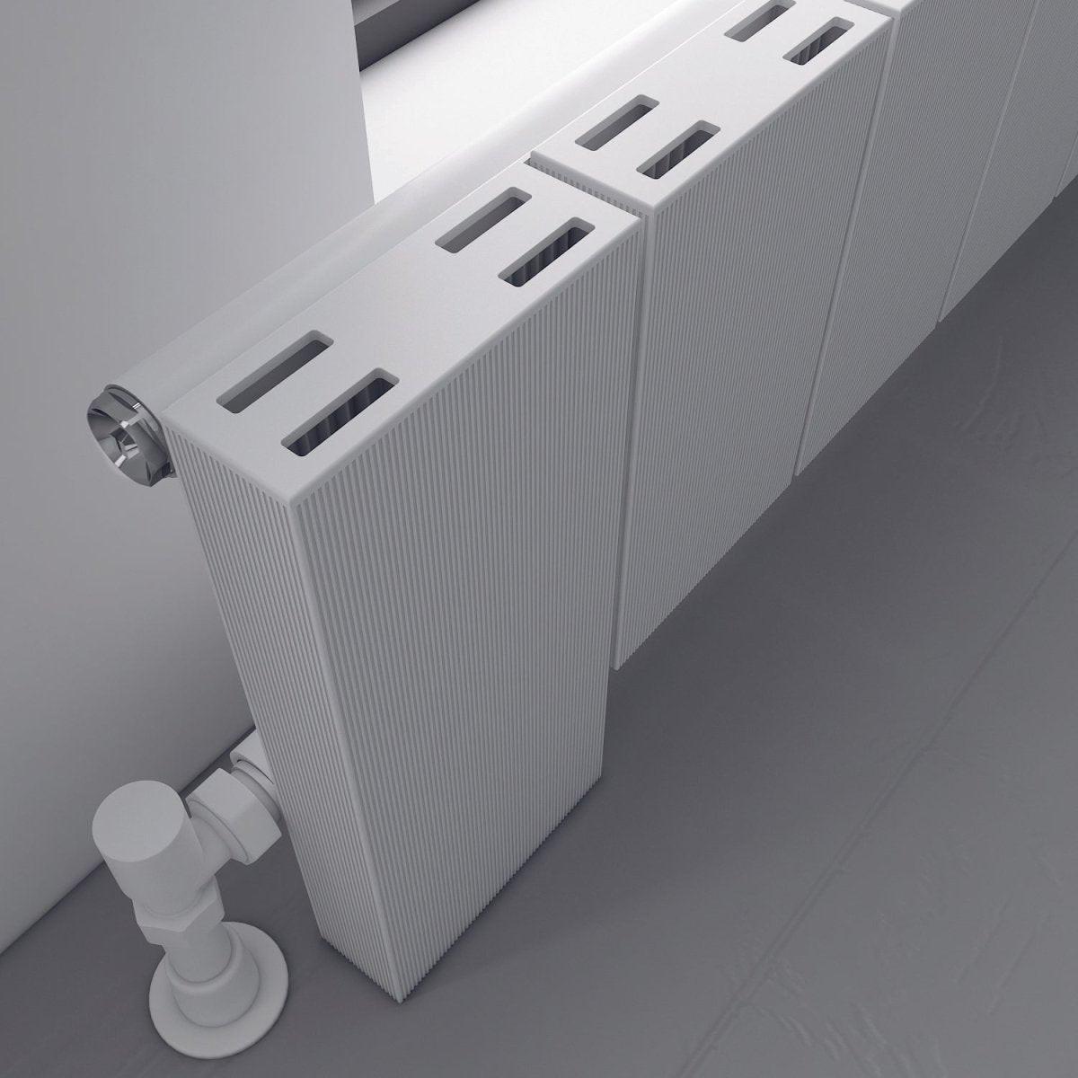 Carisa Elvino Floor Aluminium Designer Radiator – White, horizontal
