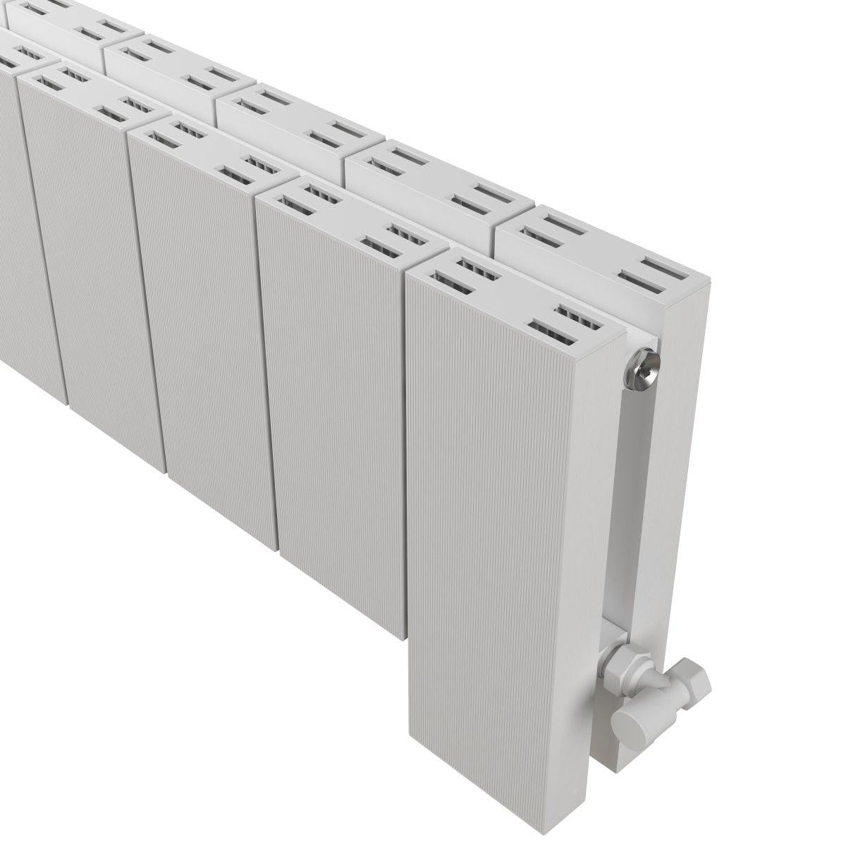 Carisa Elvino Floor Aluminium Designer Radiator – White, horizontal