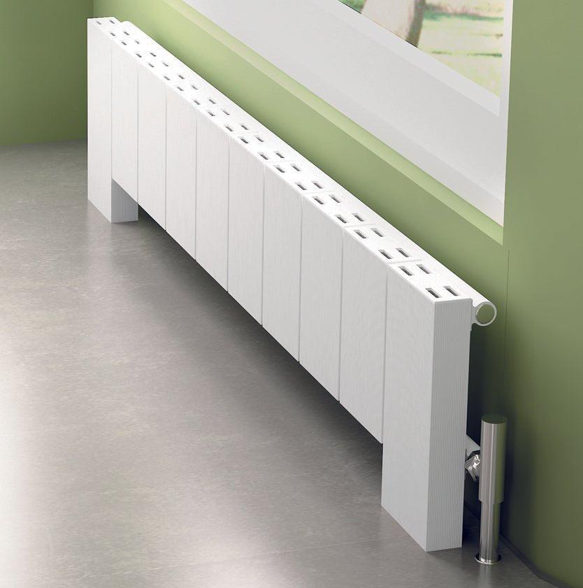Carisa Elvino Floor Aluminium Designer Radiator – White, horizontal