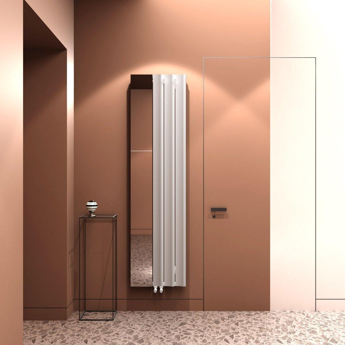 Carisa Entree Aluminium Designer Radiator – White, vertical