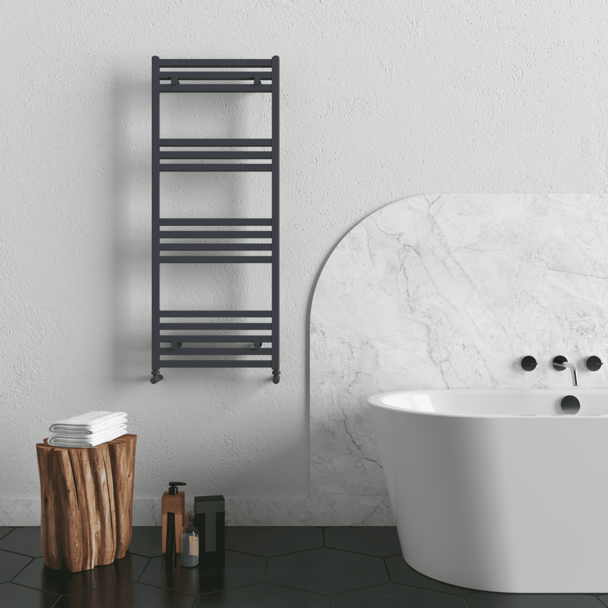 Carisa Fame Aluminium Heated Towel Rail – Anthracite