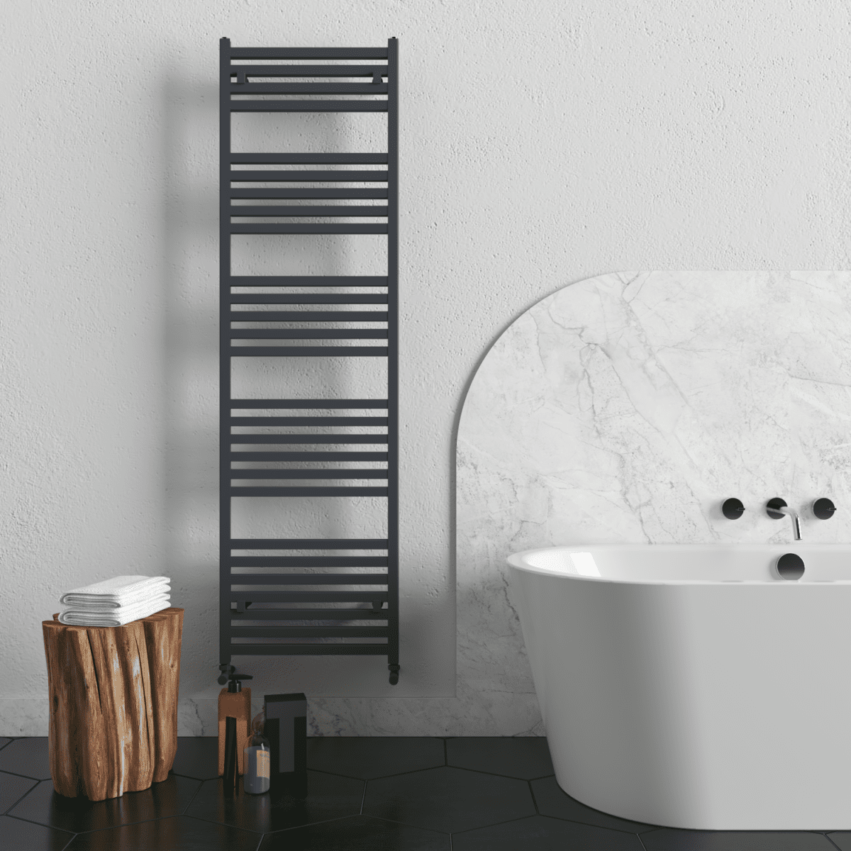 Carisa Fame Aluminium Heated Towel Rail – Anthracite