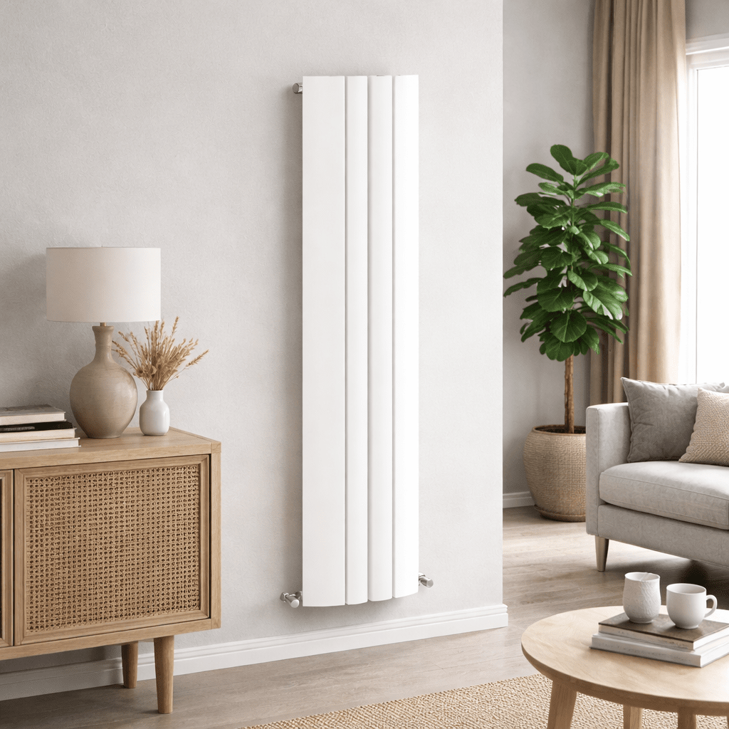 Carisa Gaia Aluminium Designer Radiator – White, vertical