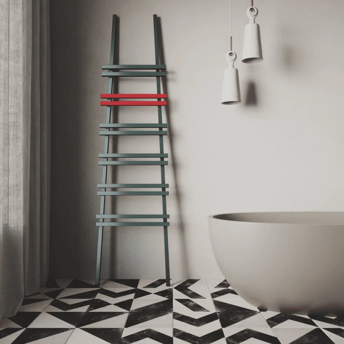 Carisa Jacobs F Aluminium Heated Towel Rail – Black