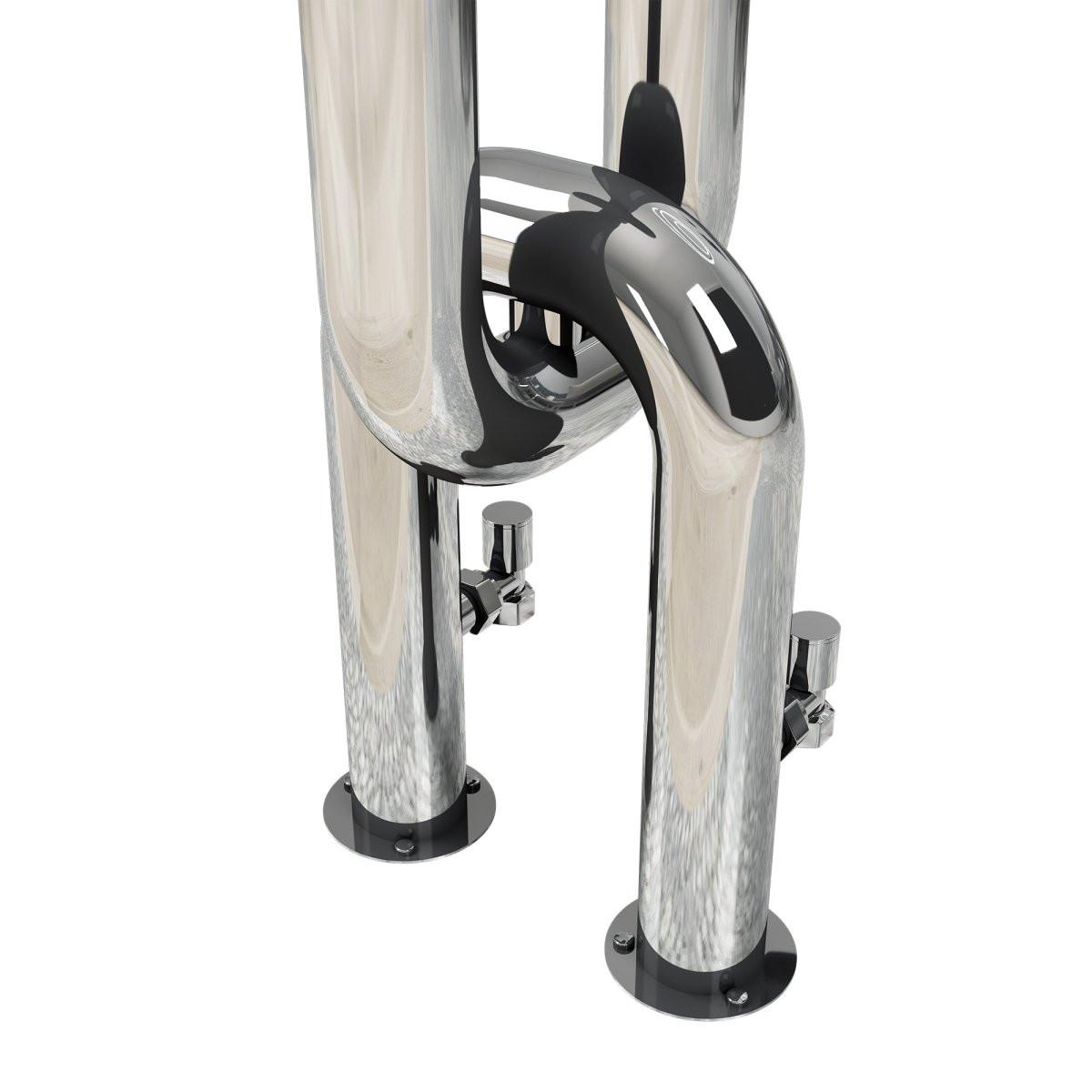 Carisa Link Floor Stainless Steel Designer Radiator – Mirror Polished, vertical